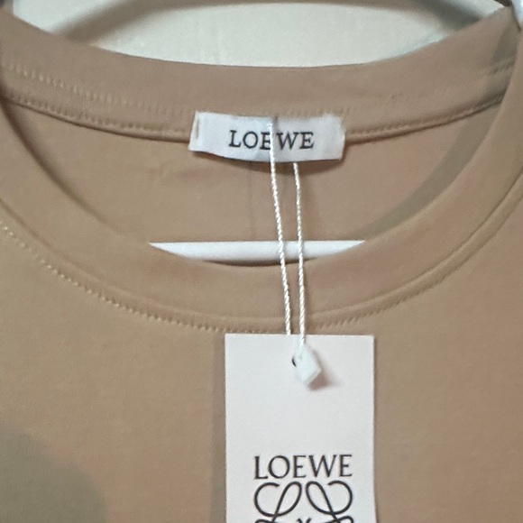 Loewe Beige Heart Motif Short Sleeve Crew Neck Tee - Picture 3 of 4